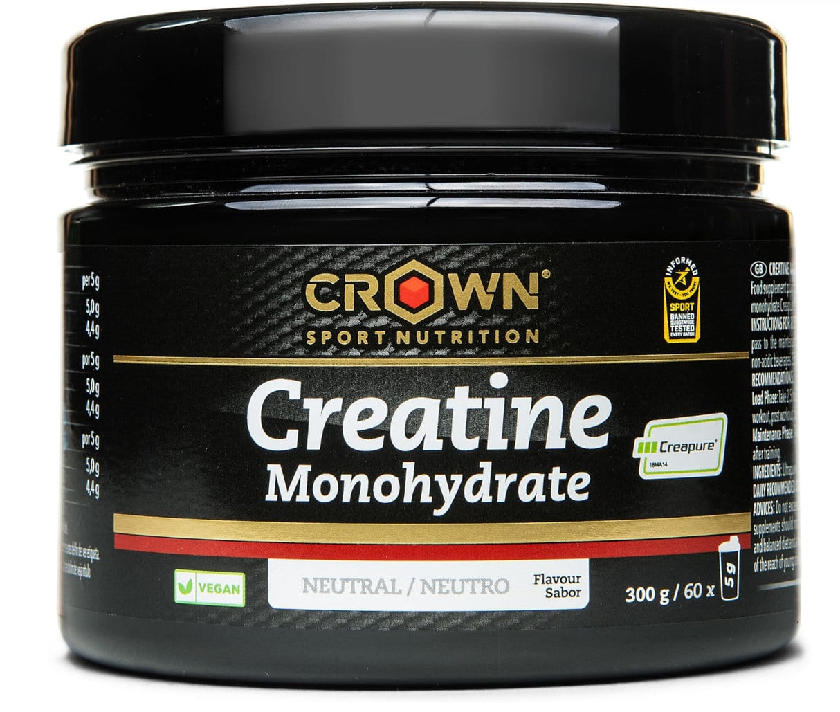Creatina Monohidrato Creapure®: Sabor Neutro · Crown Sport Nutrition · 300 gramos