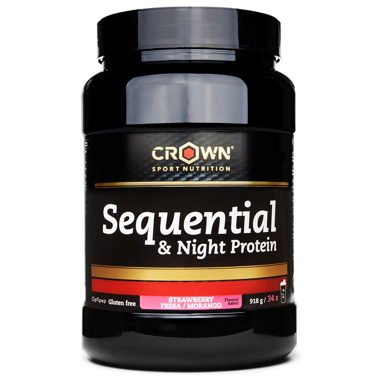 Sequential & Night Protein: Sabor Fresa · Crown Sport Nutrition · 918 gramos