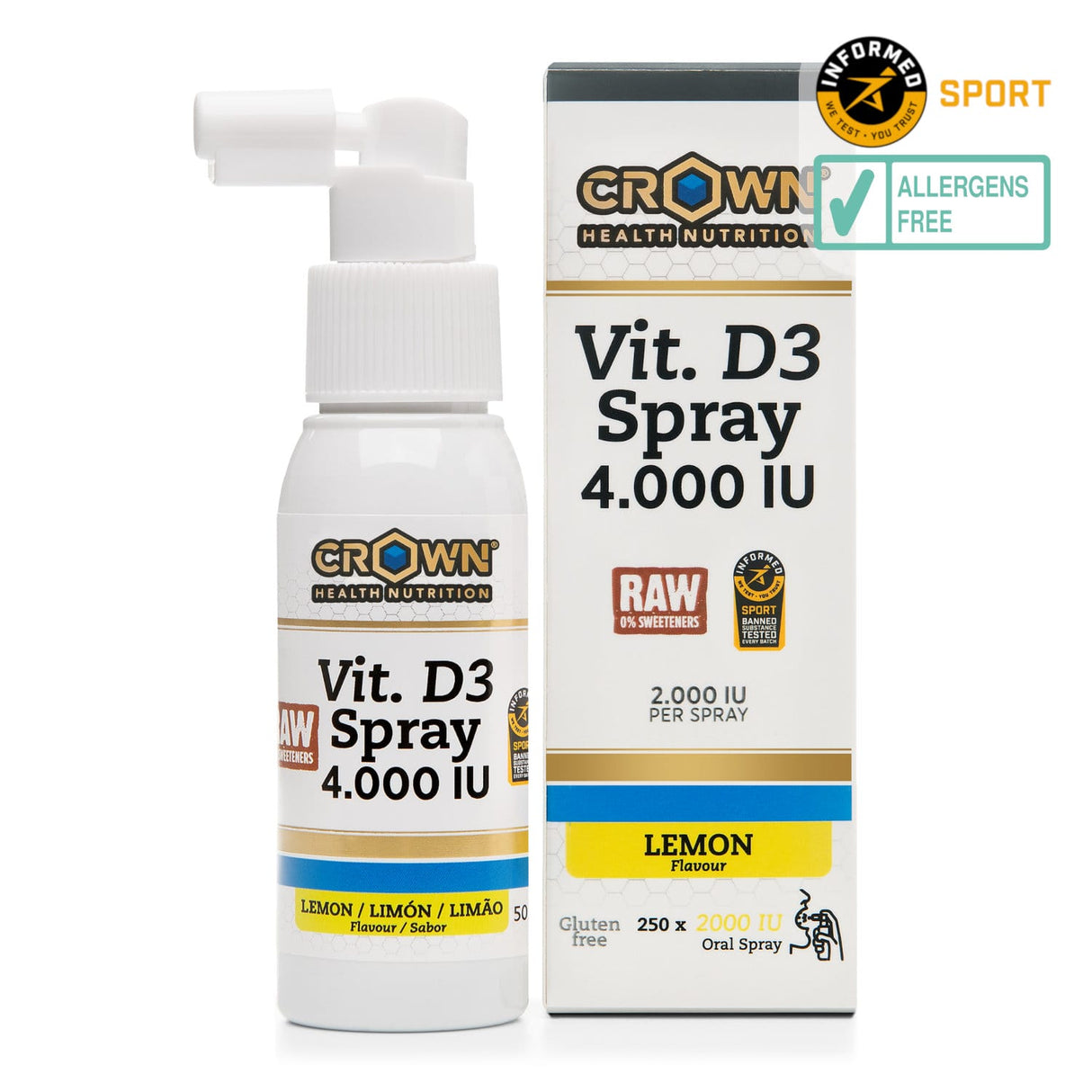 Vitamina D3 Spray 4000 UI · Crown Sport Nutrition · 50 ml