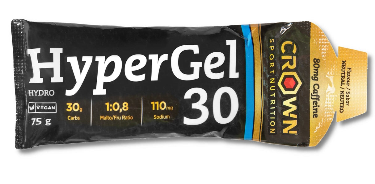 HyperGel 30 Hydro + Cafeína: Sabor Neutro · Crown Sport Nutrition · 75 gramos