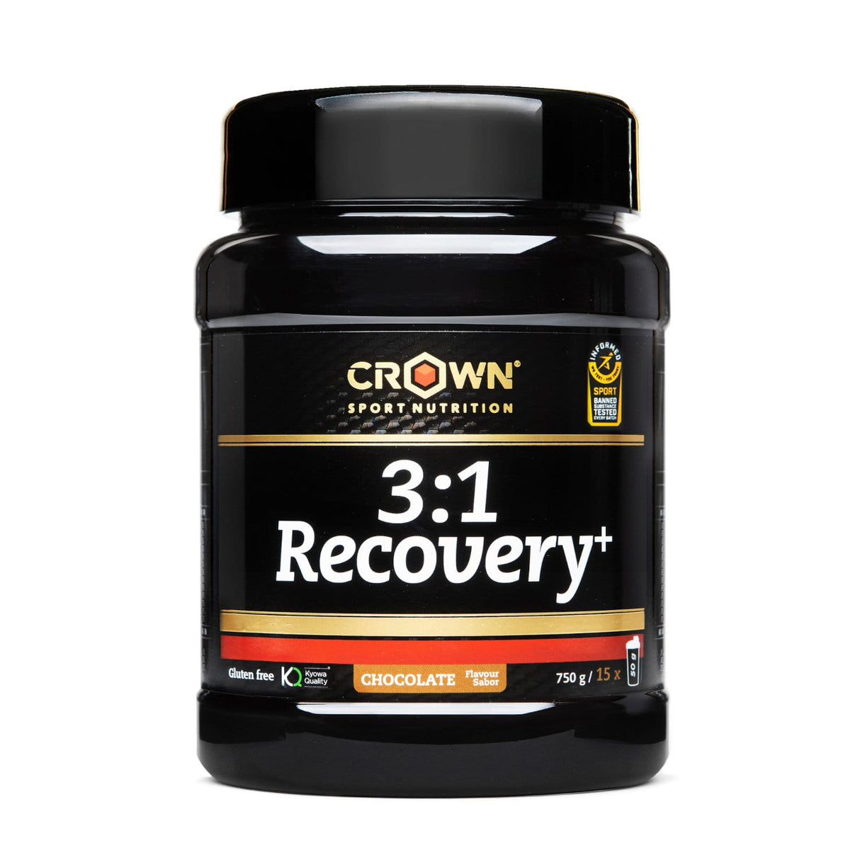 3:1 Recovery+: Sabor Chocolate · Crown Sport Nutrition · 750 gramos