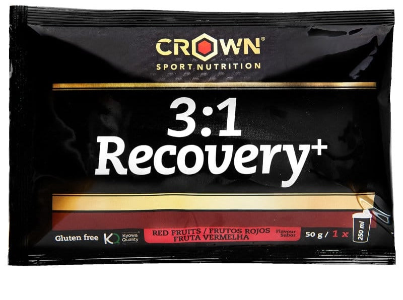 3:1 Recovery+: Sabor Frutos Rojos · Crown Sport Nutrition · 50 gramos