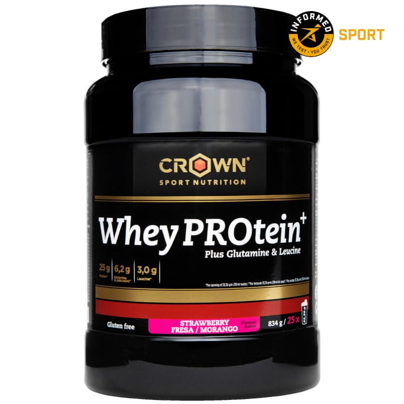 Whey PROtein+: Sabor Fresa · Crown Sport Nutrition · 834 gramos