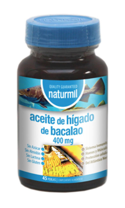 Aceite de Higado de Bacalao 400 mg · Naturmil · 45 perlas