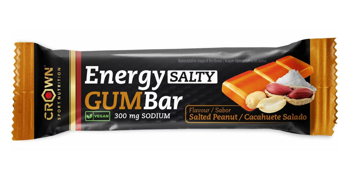 Energy Gum Bar: Sabor Cacahuete Salado · Crown Sport Nutrition · 30 gramos