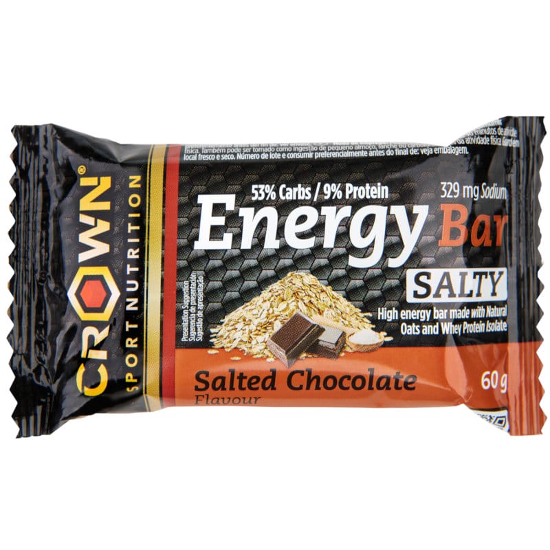 Energy Bar: Sabor Chocolate Salado · Crown Sport Nutrition · 60 gramos