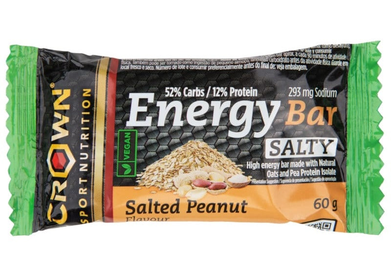 Energy Bar Vegan: Sabor Cacahuete Salado · Crown Sport Nutrition · 60 gramos
