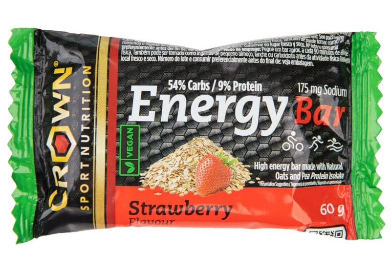 Energy Bar Vegan: Sabor Fresa · Crown Sport Nutrition · 60 gramos
