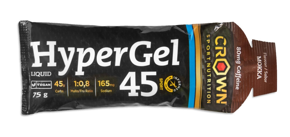 HyperGel 45 + Cafeína: Sabor Mokka · Crown Sport Nutrition · 75 gramos