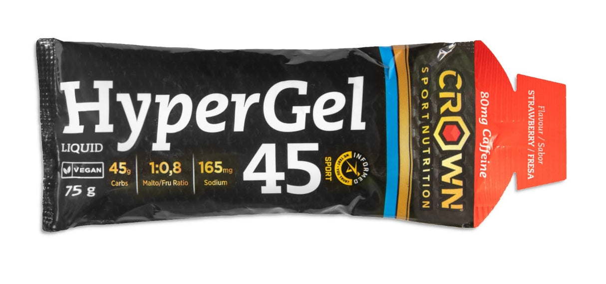 HyperGel 45 + Cafeína: Sabor Fresa · Crown Sport Nutrition · 75 gramos