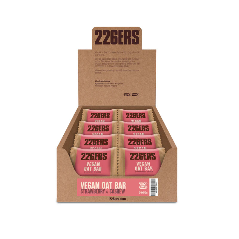 Pack Barrita Energética Vegan Oat Bar Fresa y Anacardos · 226ERS · 24×50 gramos