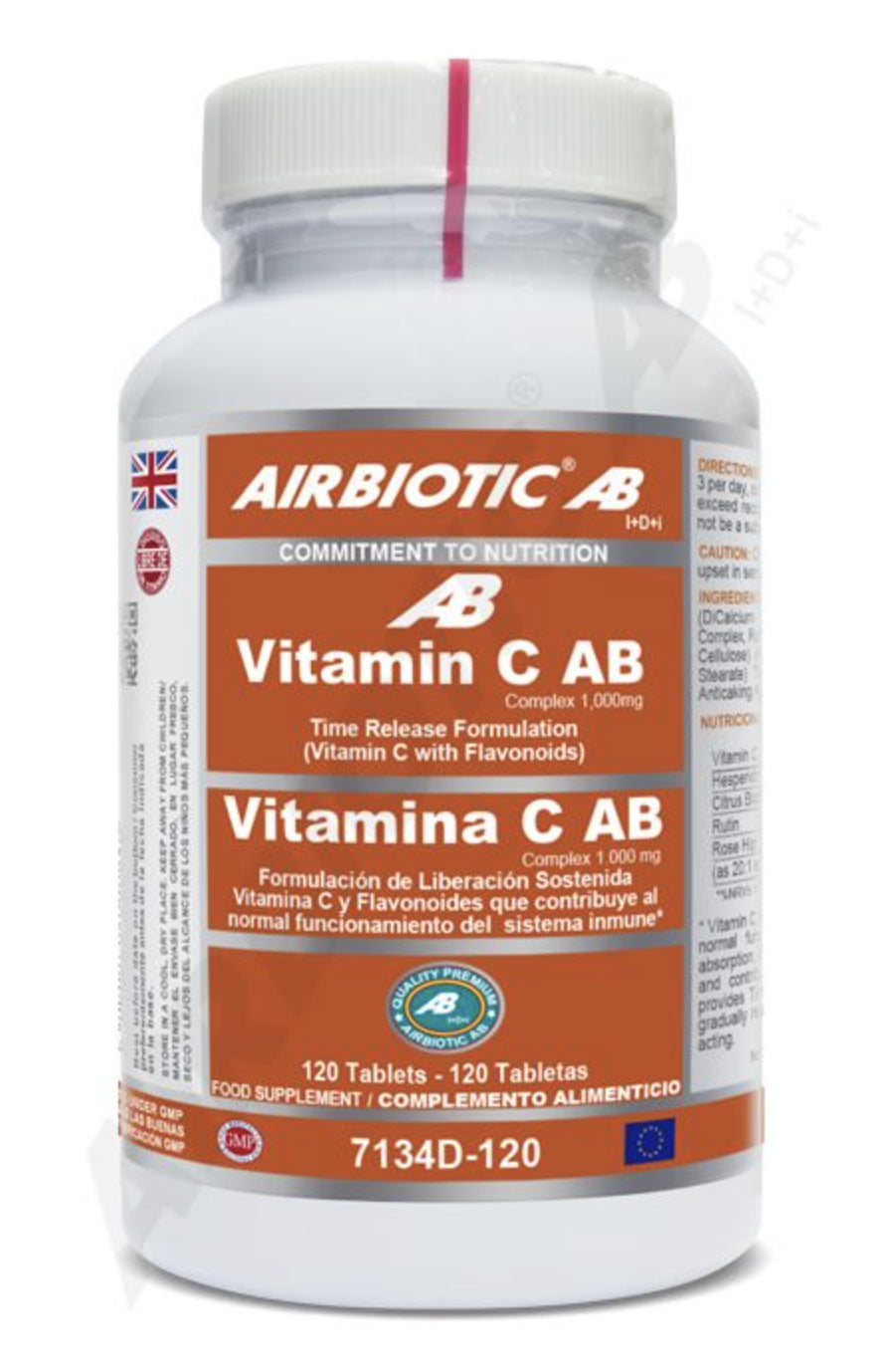 Vitamina C AB Complex 1.000 mg · Airbiotic · 120 comprimidos