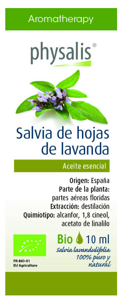 Aceite Esencial de Salvia de Hojas de Lavanda · Physalis · 10 ml