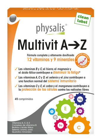Multivit A-Z · Physalis · 45 comprimidos