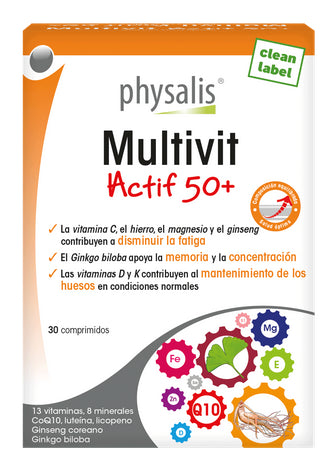 Multivit Actif 50+ · Physalis · 30 comprimidos