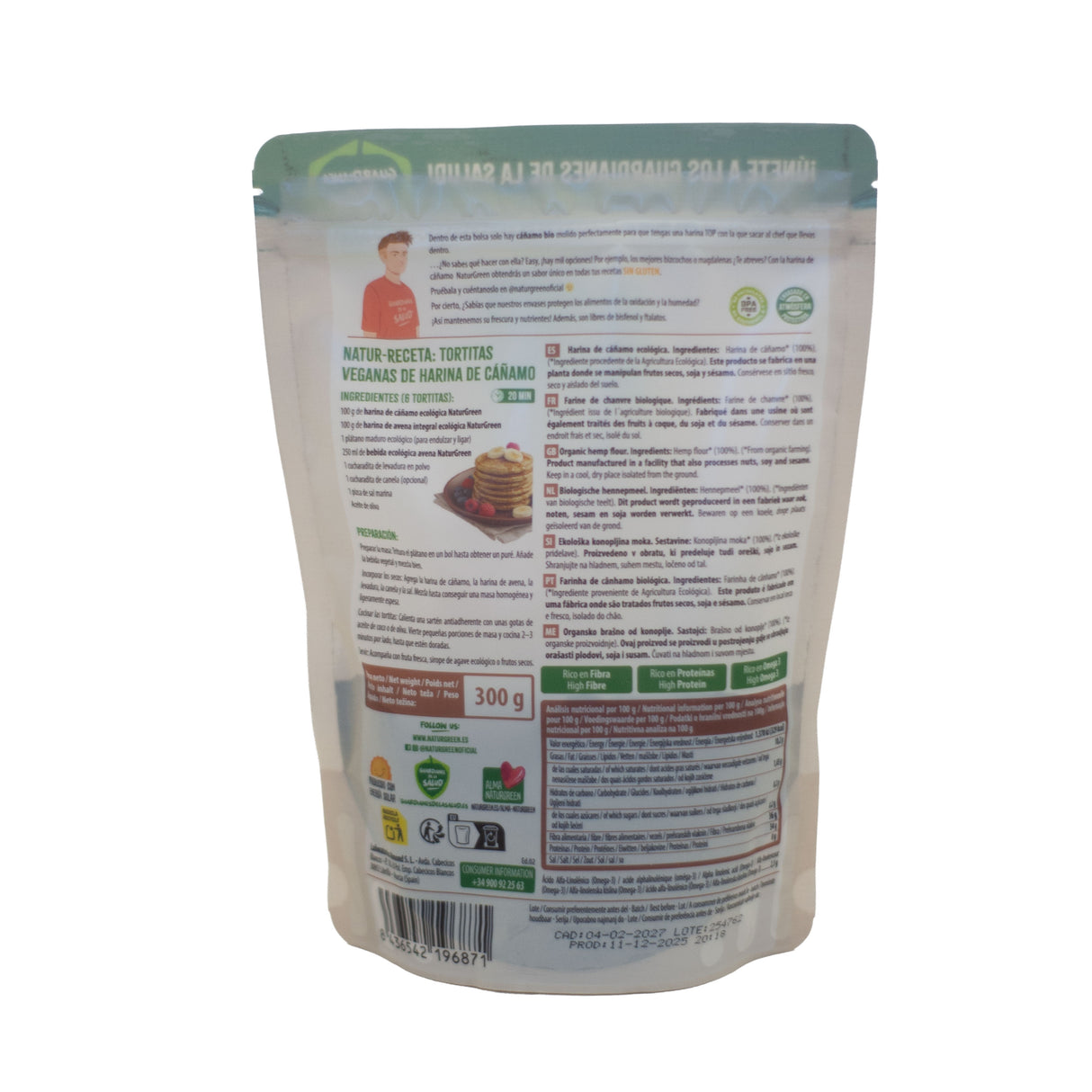 Harina de Cáñamo Bio · Naturgreen · 300 gramos