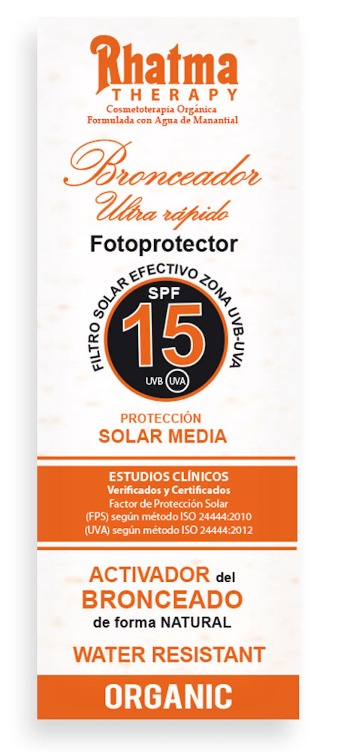 Bronceador Ultra-Rápido SPF 15 · Rhatma · 200 ml