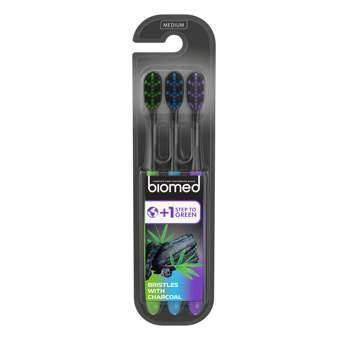 Cepillo Dental Black · Biomed · Pack de 3 unidades