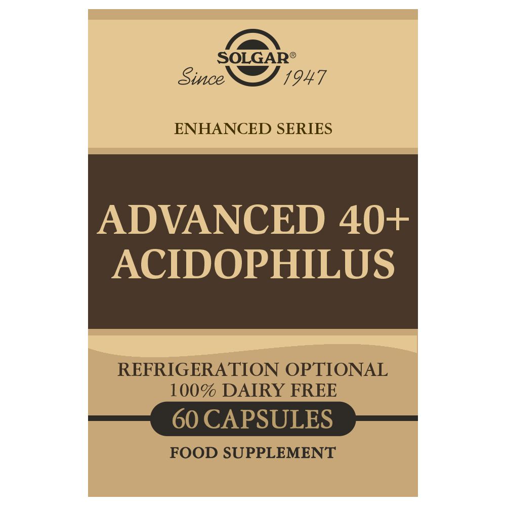 40 Plus Acidophilus Avanzado · Solgar · 60 cápsulas