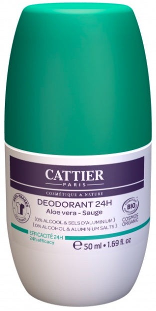 Desodorante Roll-On Aloe Vera 24H · Cattier · 50 ml