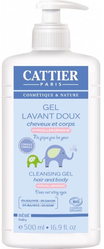 Gel Baño Bebé Cabello & Cuerpo · Cattier · 500 ml