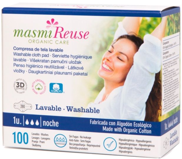 Compresa de Noche con Alas de Tela Lavable · Masmi