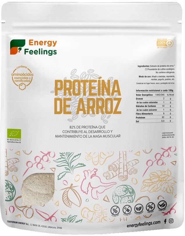 Proteína de Arroz en Polvo · Energy Feelings · 500 gramos