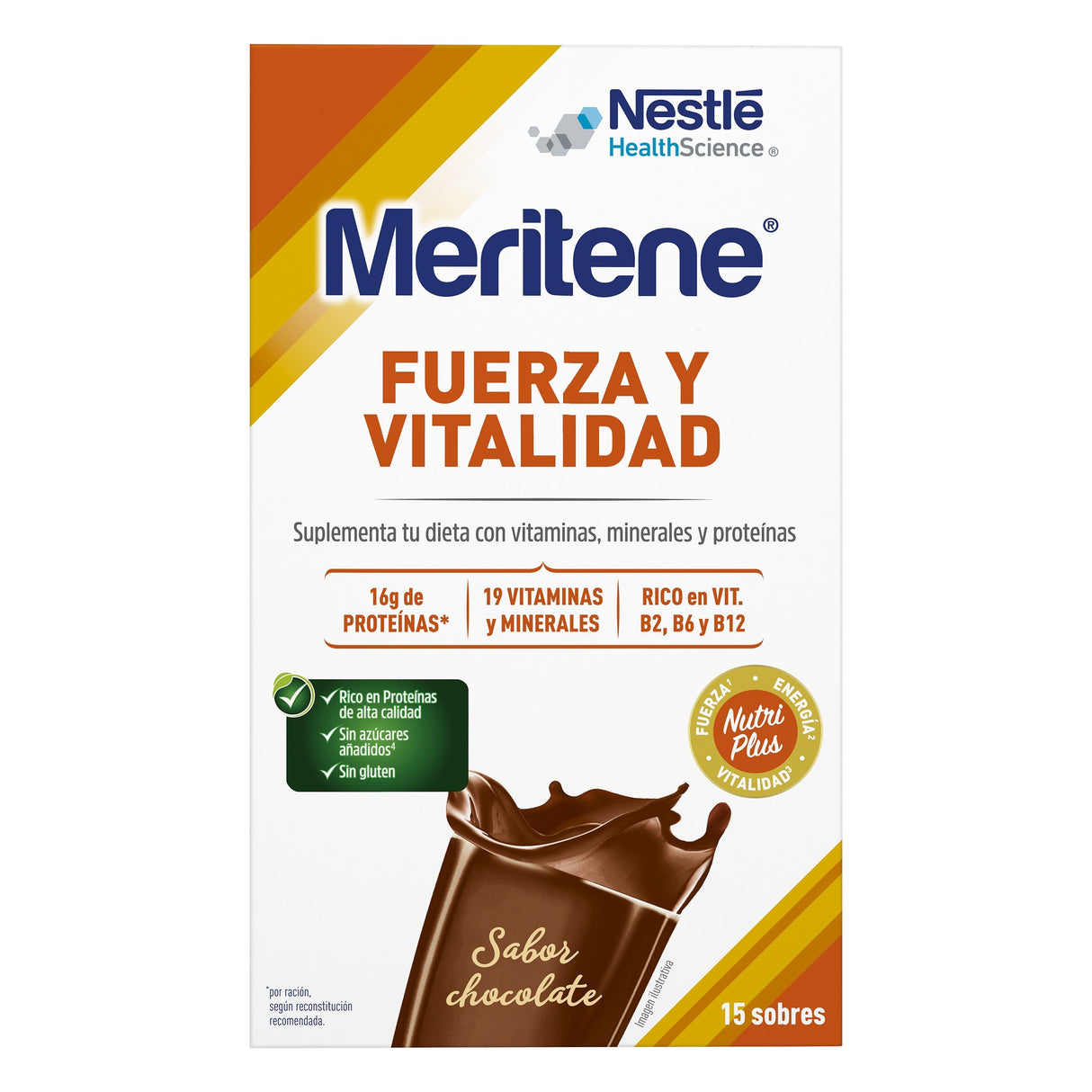 Meritene Fuerza y Vitalidad Batido Chocolate · Nestlé · 15 sobres