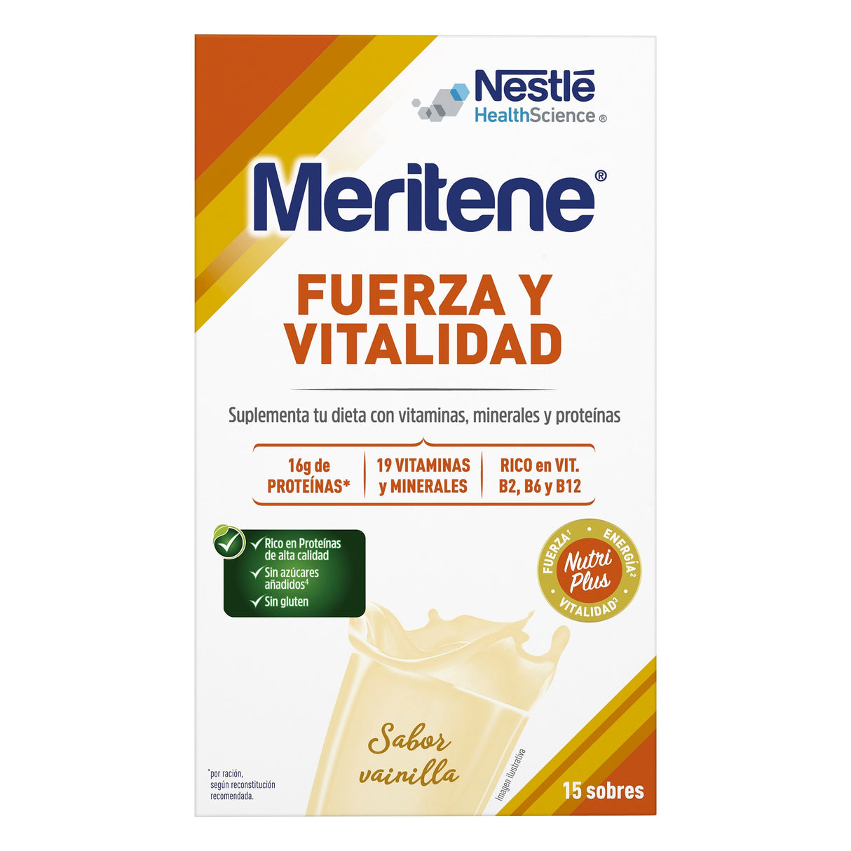 Meritene Fuerza y Vitalidad Batido Vainilla · Nestlé · 15 sobres