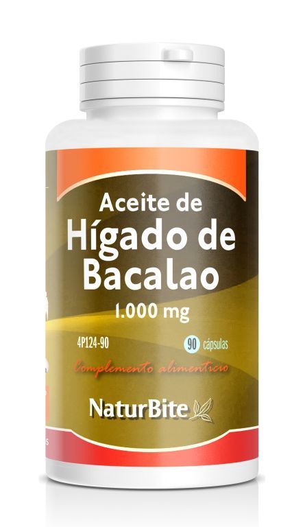 Aceite de Hígado de Bacalao 1.000 mg · NaturBite · 90 cápsulas