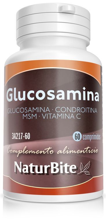 Glucosamina con Condroitina + MSM + Vitamina C · NaturBite · 60 comprimidos
