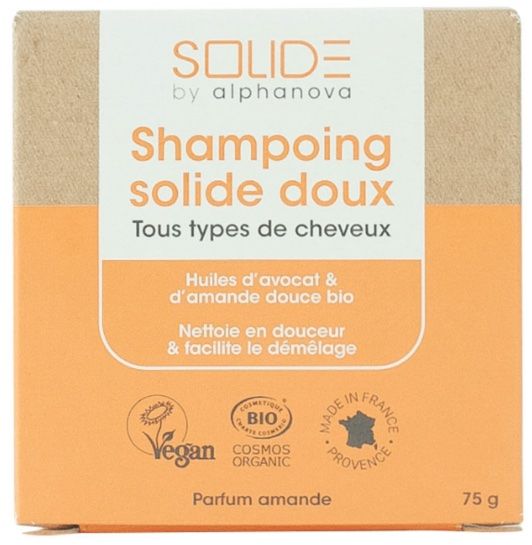 Champú Sólido de Aguacate y Almendra · Alphanova · 75 gramos