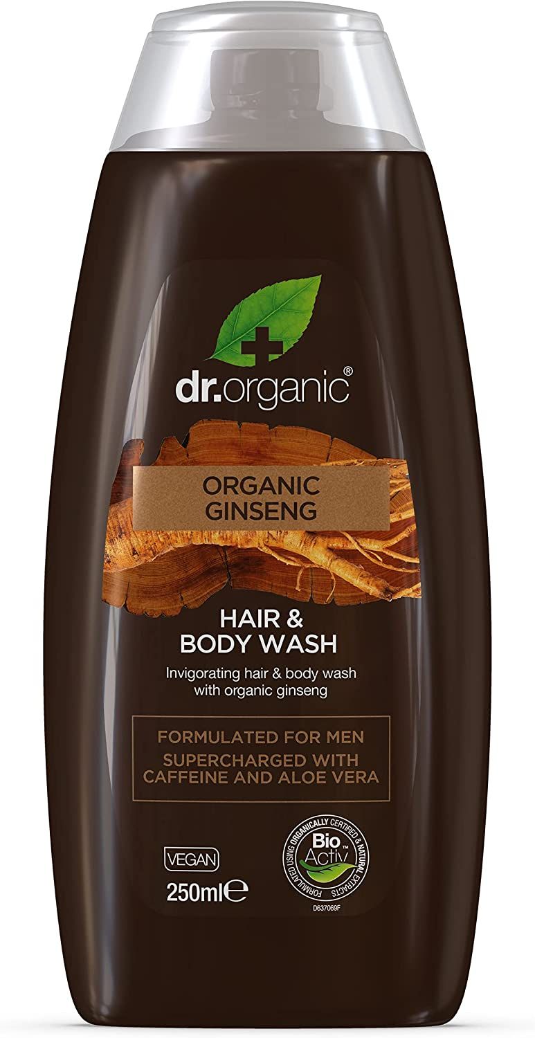Gel de Ducha Cuerpo y Cabello de Ginseng Orgánico · Dr. Organic · 250 ml