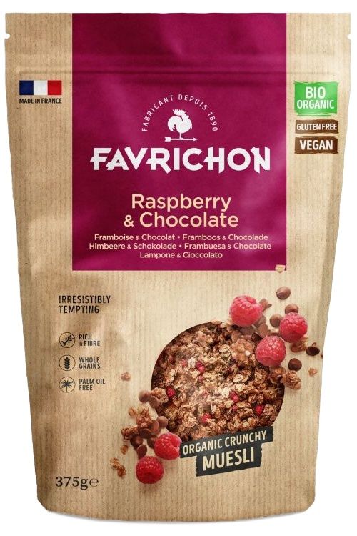 Muesli Crunchy de Frambuesa y Chocolate · Favrichon · 375 gramos