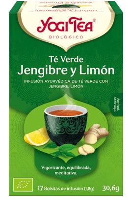 Té Verde Jengibre y Limón · Yogi Tea · 17 filtros