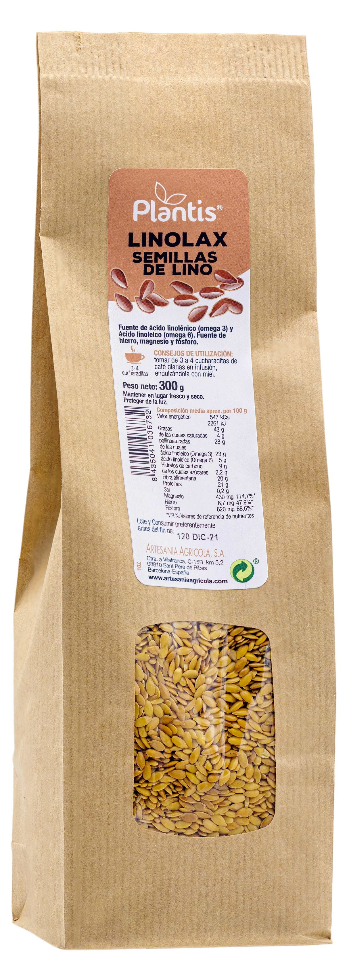Linolax - Semillas de Lino · Plantis · 300 gramos