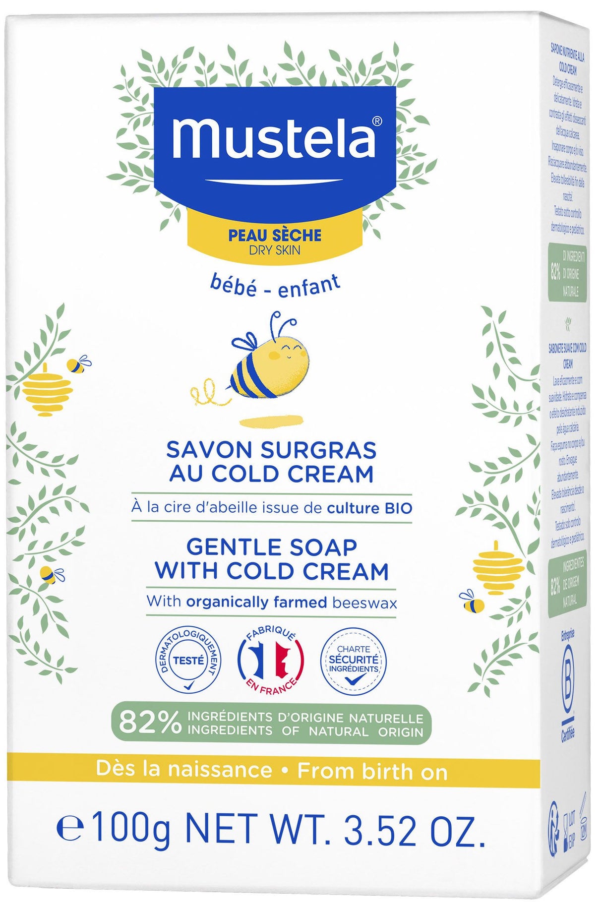 Jabón Sobregraso al Cold Cream Bio · Mustela · 100 gramos