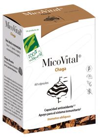 MicoVital Chaga · 100% Natural · 60 cápsulas