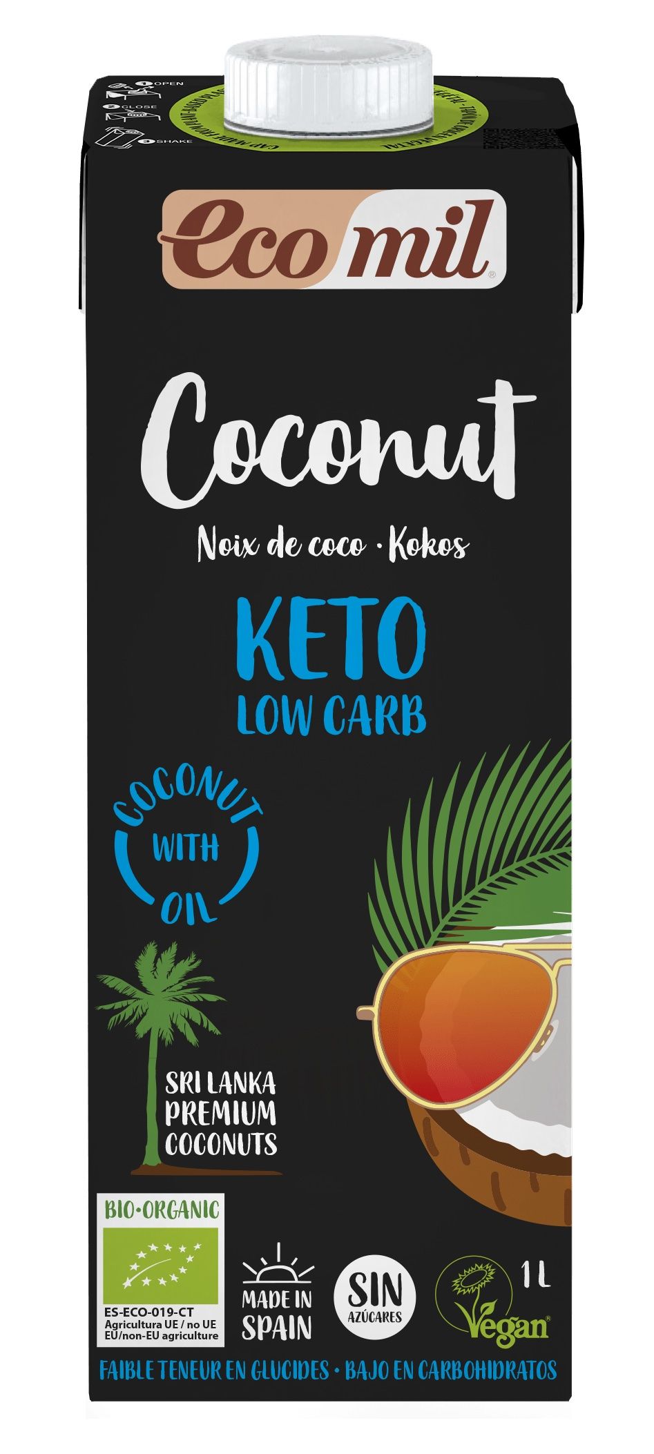 Bebida de Coco Nature Keto Bio · Ecomil · 1 litro