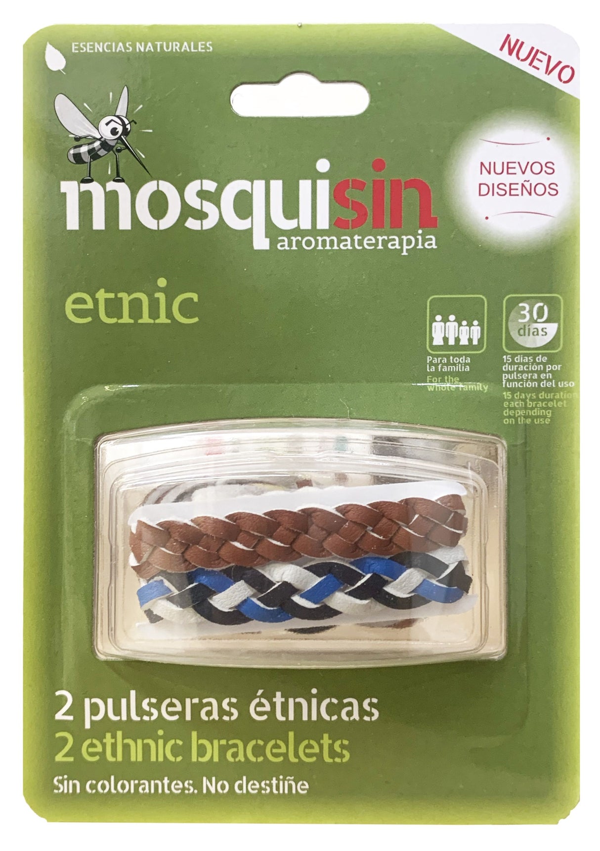 Pulseras Étnicas Antimosquitos · Mosquisin · 2 unidades