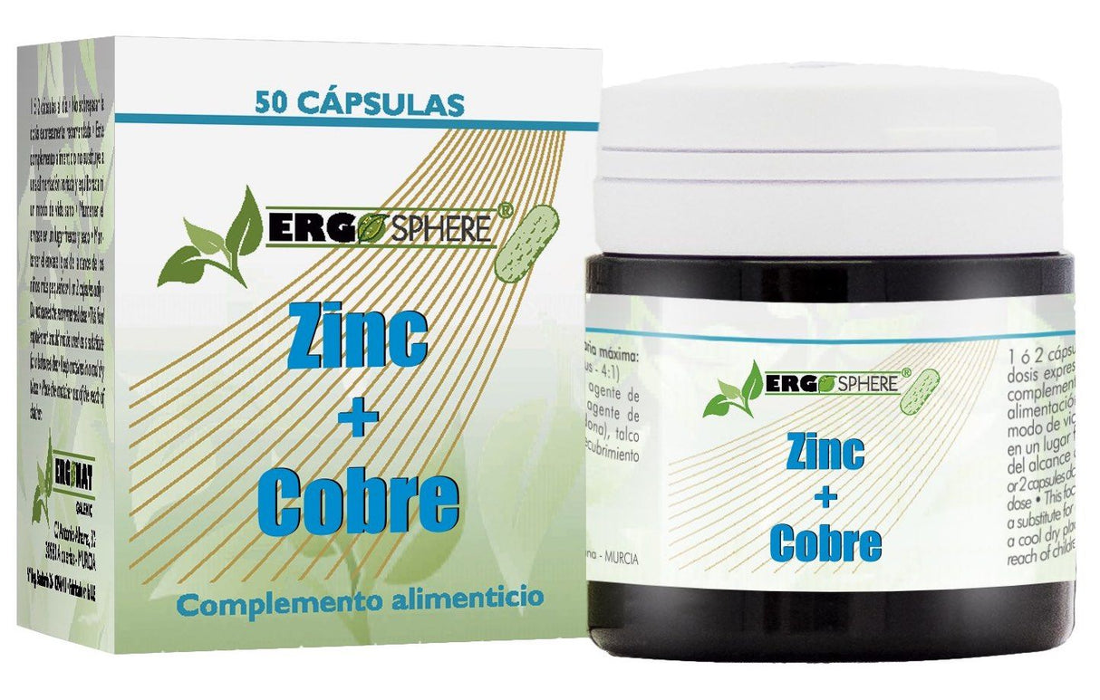 Zinc + Cobre Microgránulos · Ergonat · 50 cápsulas