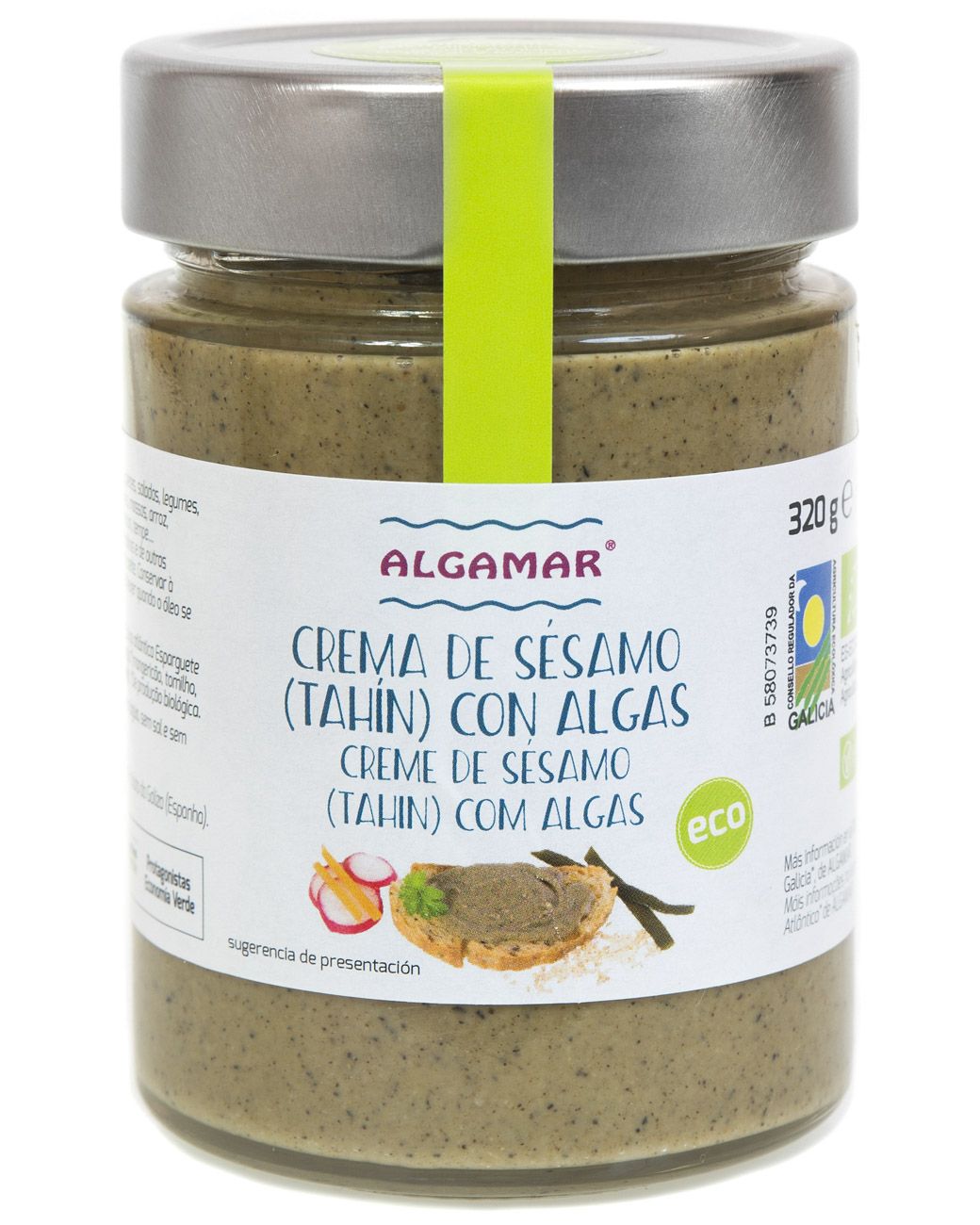 Crema Sésamo (Tahín) con Algas · Algamar · 320 gramos