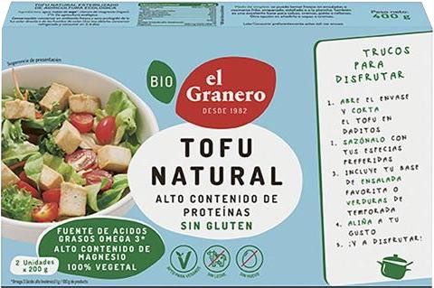 Tofu Natural · El Granero Integral · 400 gramos
