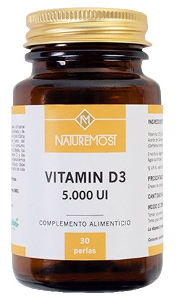 Vitamina D3 5.000 UI · Nature Most · 30 perlas