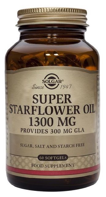 Aceite de borraja 1.300 mg · Solgar · 60 cápsulas blandas