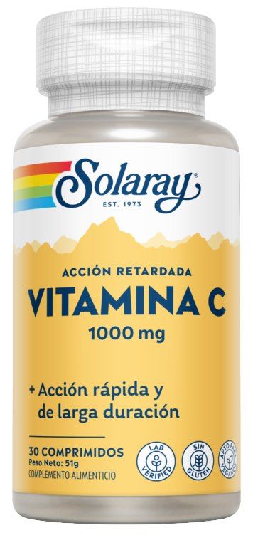 Vitamina C 1.000 mg - Acción Retardada SMALL · Solaray · 30 comprimidos