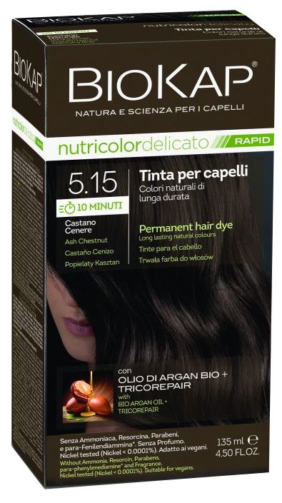 Biokap Nutricolor Delicato Rapid 5.15 Castaño Cenizo · Biokap · 135 ml
