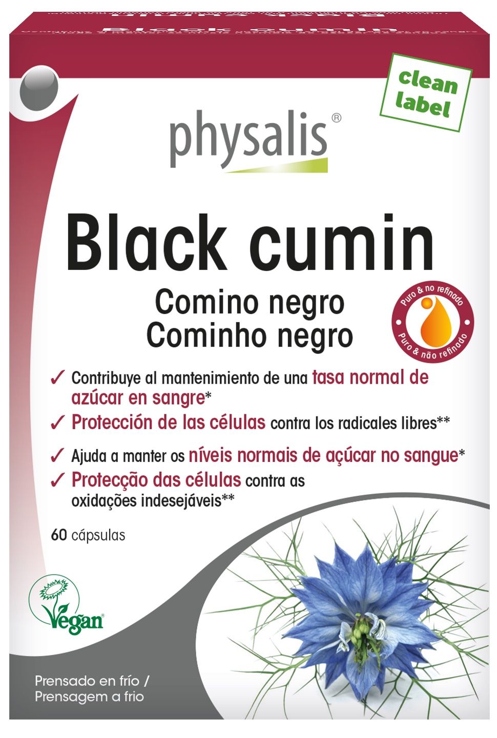 Comino Negro (Black Cumin) · Physalis · 60 cápsulas