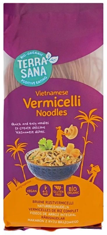 Fideos Vietnamitas de Arroz Integral Vermicelli · Terrasana · 250 gramos