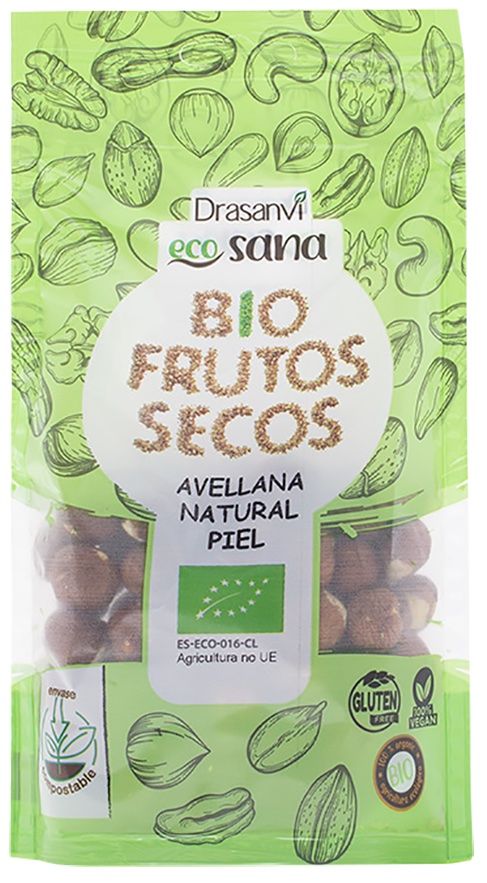 Avellana Natural Piel Bio · Ecosana · 100 gramos